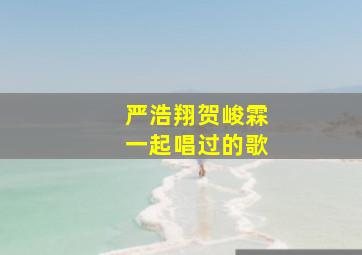 严浩翔贺峻霖一起唱过的歌