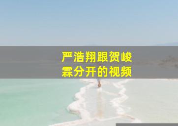 严浩翔跟贺峻霖分开的视频