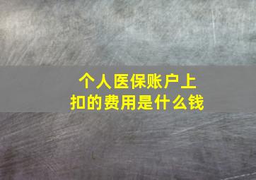 个人医保账户上扣的费用是什么钱