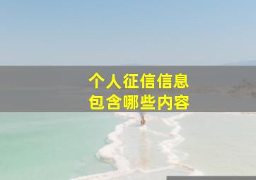 个人征信信息包含哪些内容