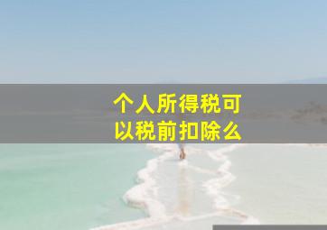 个人所得税可以税前扣除么