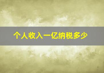 个人收入一亿纳税多少