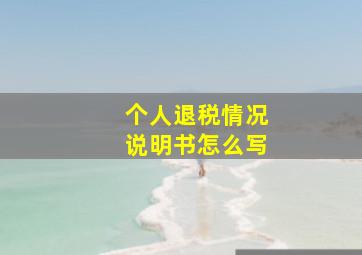 个人退税情况说明书怎么写