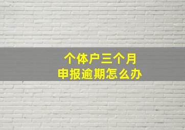 个体户三个月申报逾期怎么办