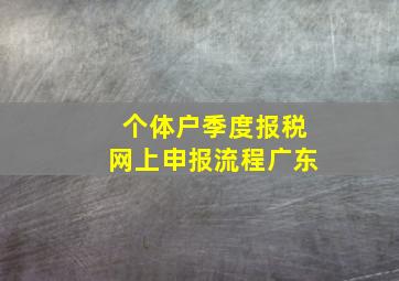 个体户季度报税网上申报流程广东