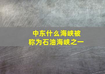 中东什么海峡被称为石油海峡之一