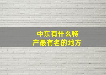 中东有什么特产最有名的地方