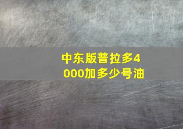 中东版普拉多4000加多少号油