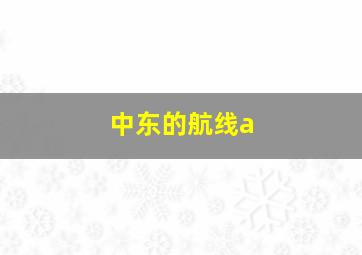 中东的航线a