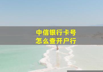 中信银行卡号怎么查开户行