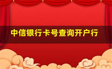 中信银行卡号查询开户行