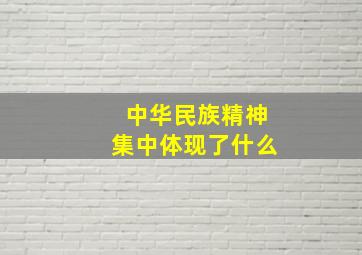 中华民族精神集中体现了什么