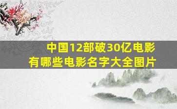 中国12部破30亿电影有哪些电影名字大全图片