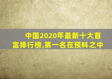 中国2020年最新十大首富排行榜,第一名在预料之中