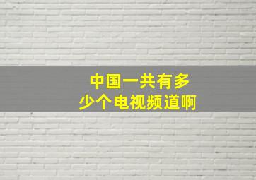 中国一共有多少个电视频道啊