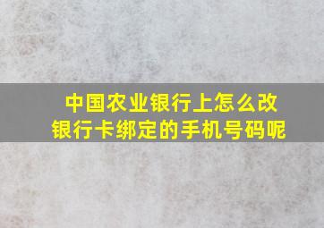 中国农业银行上怎么改银行卡绑定的手机号码呢