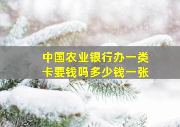 中国农业银行办一类卡要钱吗多少钱一张