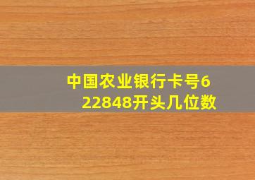 中国农业银行卡号622848开头几位数