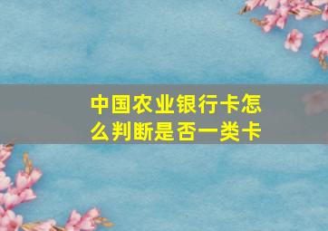 中国农业银行卡怎么判断是否一类卡