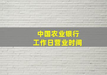 中国农业银行工作日营业时间