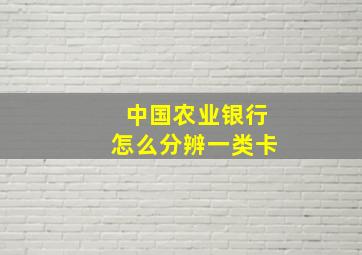 中国农业银行怎么分辨一类卡