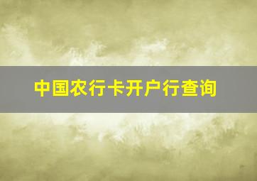 中国农行卡开户行查询