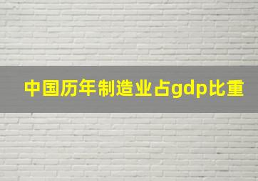 中国历年制造业占gdp比重