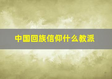 中国回族信仰什么教派