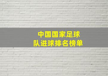 中国国家足球队进球排名榜单