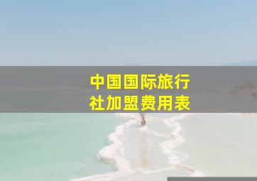 中国国际旅行社加盟费用表