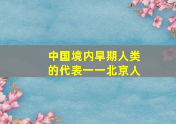 中国境内早期人类的代表一一北京人