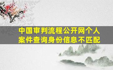 中国审判流程公开网个人案件查询身份信息不匹配