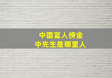 中国富人榜金中先生是哪里人