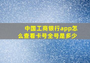 中国工商银行app怎么查看卡号全号是多少