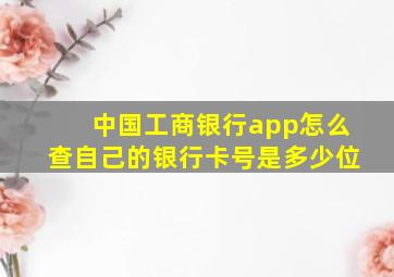 中国工商银行app怎么查自己的银行卡号是多少位