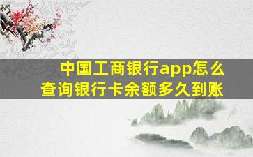 中国工商银行app怎么查询银行卡余额多久到账