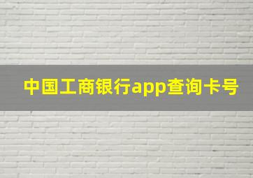 中国工商银行app查询卡号