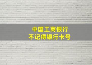 中国工商银行不记得银行卡号