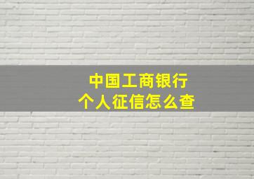 中国工商银行个人征信怎么查