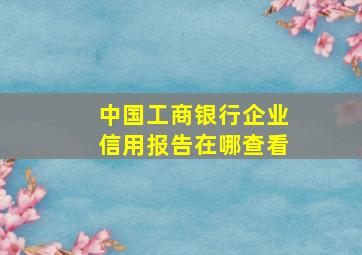 中国工商银行企业信用报告在哪查看