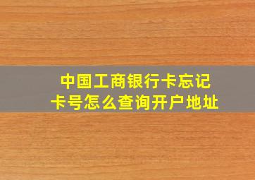 中国工商银行卡忘记卡号怎么查询开户地址