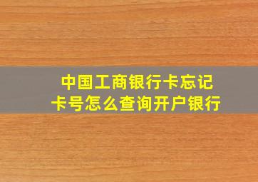 中国工商银行卡忘记卡号怎么查询开户银行