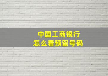 中国工商银行怎么看预留号码