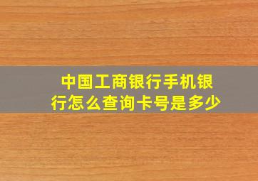 中国工商银行手机银行怎么查询卡号是多少