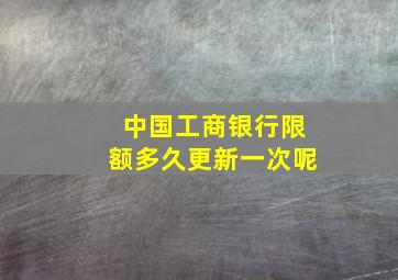 中国工商银行限额多久更新一次呢