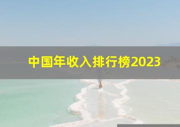 中国年收入排行榜2023