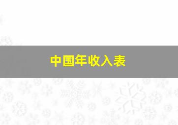 中国年收入表