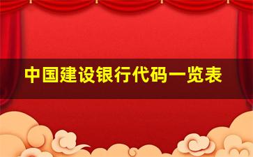 中国建设银行代码一览表