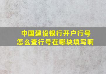 中国建设银行开户行号怎么查行号在哪块填写啊