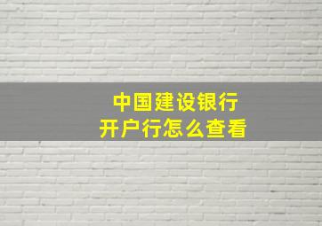 中国建设银行开户行怎么查看